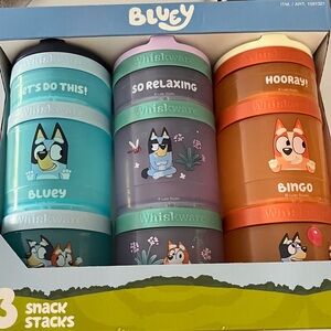 Whiskware set 3 Bluey and Bingo stackable snack containers